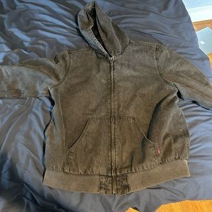 Levi’s, rusty black look, size large, no stains, zipper works, need money